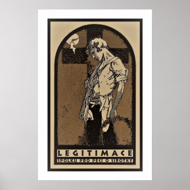 Mucha Vintage Orphans and Animals Poster (Framsidan)