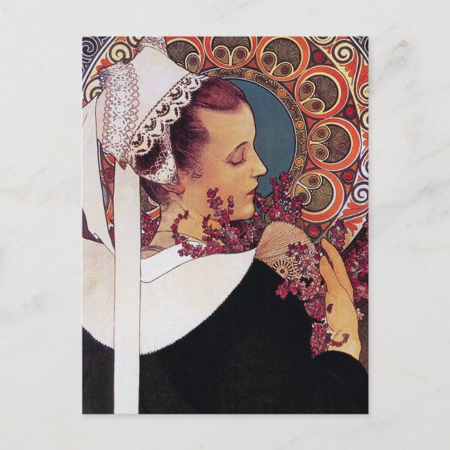 Mucha-vykort: Alphonse Mucha - Art nouveau Vykort (Framsida)