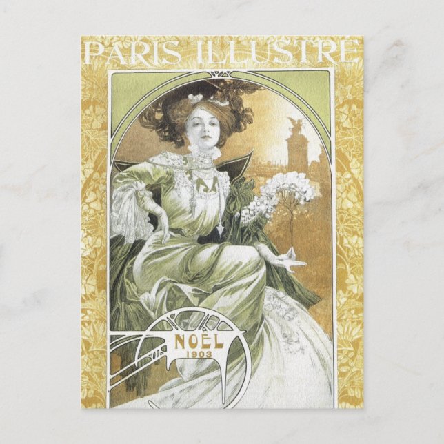 Mucha-vykort: Alphonse Mucha - Art nouveau Vykort (Framsida)