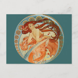Mucha Woman Vykort