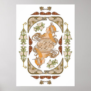 Mucha - Zodiac-design och -sammanställning av möns Poster