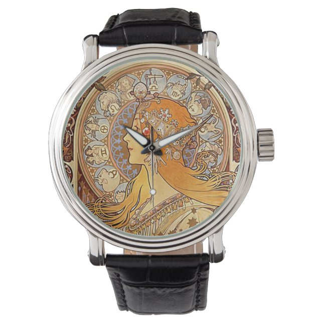Mucha Zodiac Wrist Watch Armbandsur (Framsida)
