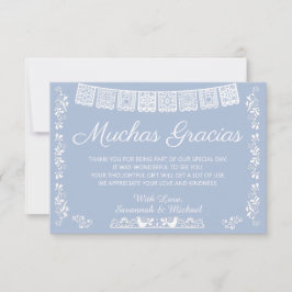 Muchas Gracias Baby Shower Dusty Blue Tack Kort