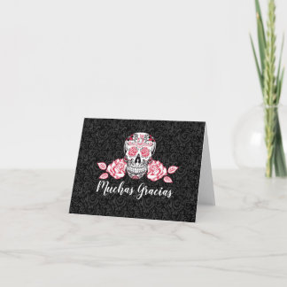 Muchas Gracias Black Damask Sugar Skull Tack