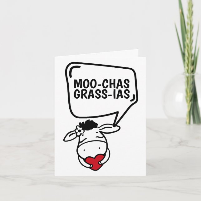 Muchas Gracias Cow Tharie Lényj Tack Kort (Framsida)