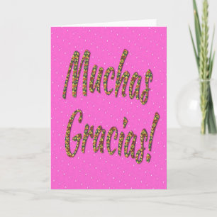 "Muchas Gracias!" Hälsningskort i Rosa Tack Kort