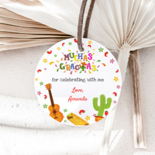 Muchas Gracias Mexican Birthday Märkre Tack Gåvor Etiketter