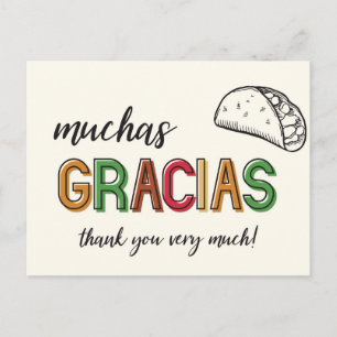 Muchas Gracias Taco Tack väldigt mycket Vykort