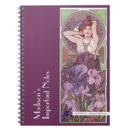 Mucha's Precioius Stones Amethyst Lila Anteckningsbok