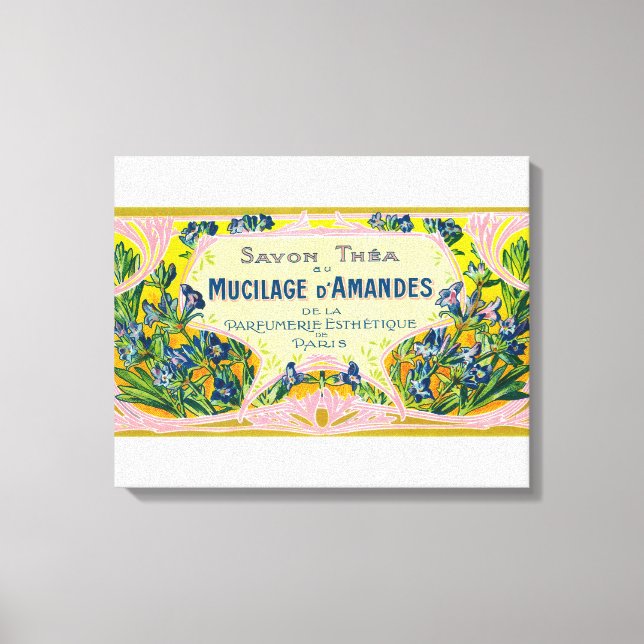 Mucilage D' Amandes Soap LabelParis, Frankrike Canvastryck (Framsida)