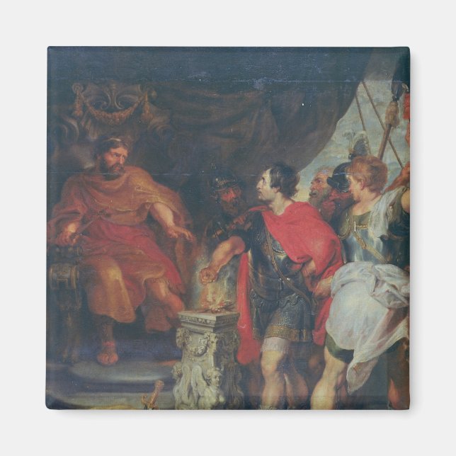 Mucius Scaevola före Lars Porsena, 1618-20 Magnet (Framsidan)