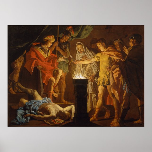 "Mucius Scaevola i närvaro av Lars Porsenna" Poster (Framsidan)