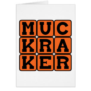 Muckraker, reforminriktad journalist hälsningskort
