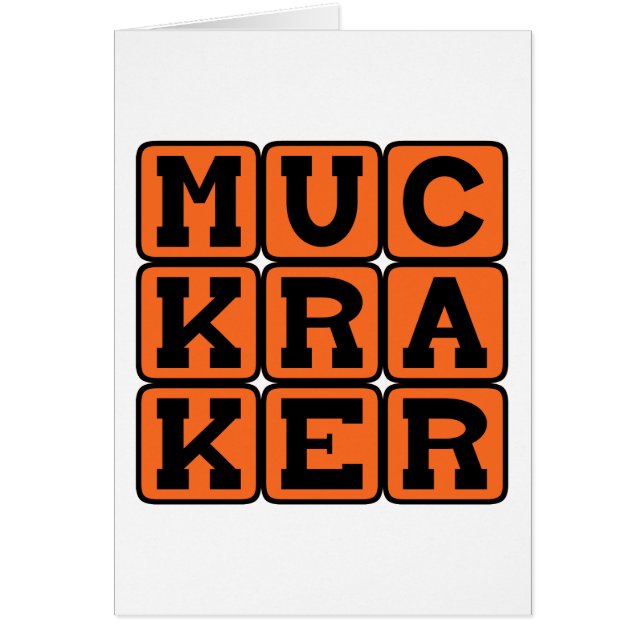 Muckraker, reforminriktad journalist hälsningskort (Framsidan)