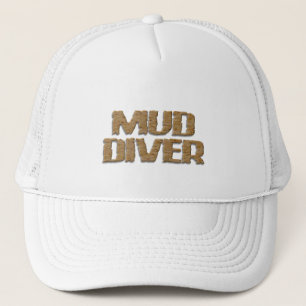 Mud Diver vit truckerhatt med skum Keps