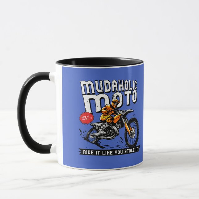 MudaholMoto Dirt Bike Motocross motorcykel  Mugg (Vänster)