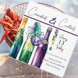 Mudbugs, Kräftor och Cocktails Mardi Gras Stil Inbjudningar