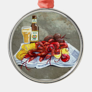 Mudbugs och ölprydnad julgransprydnad metall
