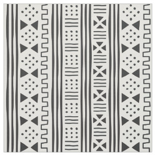 MudCloth för vit för svart afrikanskt inspirer Tyg