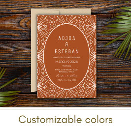 Mudcloth Tribal Mönster Boho bröllopsinbjudan Inbjudningar