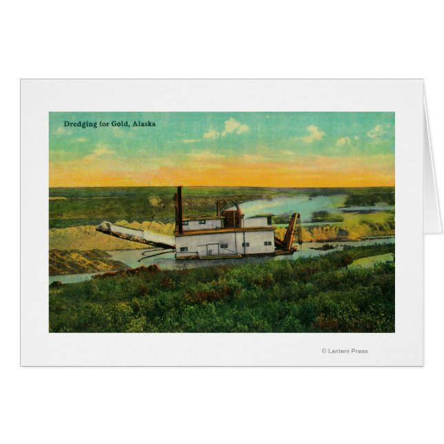 Muddring av guldgruvor i AlaskaState Hälsningskort (Framsidan Horizontal)