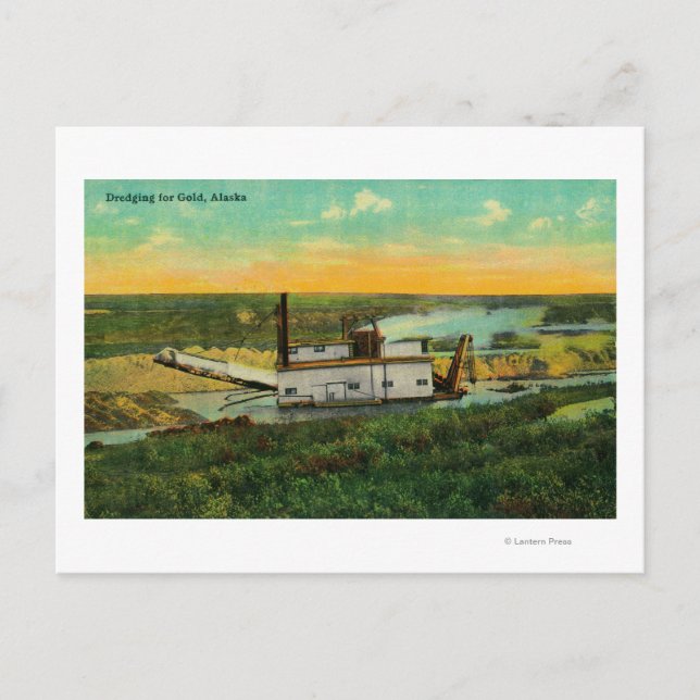 Muddring av guldgruvor i AlaskaState Vykort (Framsida)