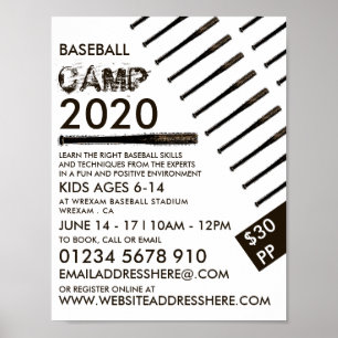 Muddy Baseball Fladdermus, reklam för kaseball Cam Poster