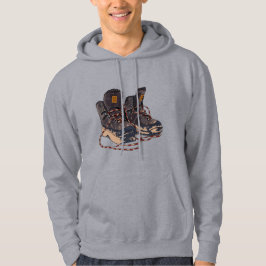 Muddy Hiking Boots Graphic Outdoor Adventure Hoodie