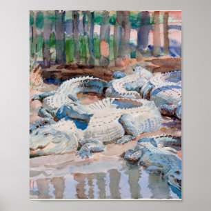 Muddy Krokodiler av John Singer Sargent Poster