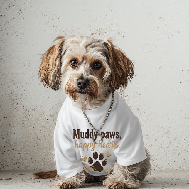 Muddy Paws Happy Hearts Mug – Funny Dog Mom Gift T Shirt (Skapare uppladdad)
