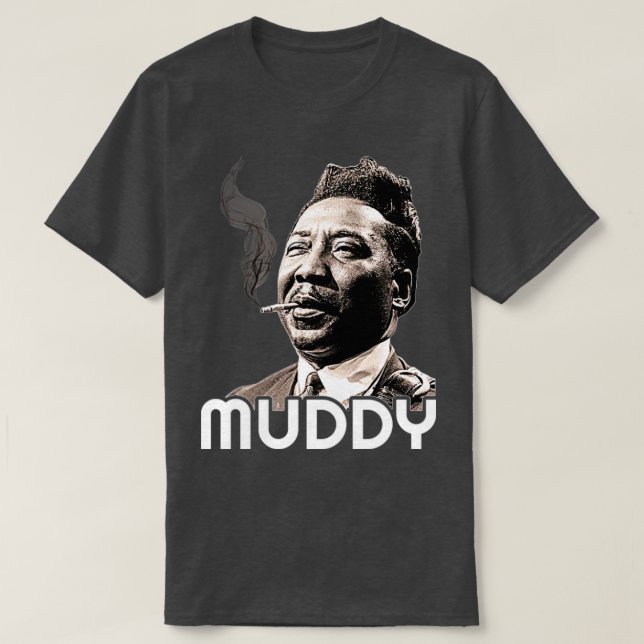 Muddy Vatten Blues Icon Tribute T Shirt (Design framsida)