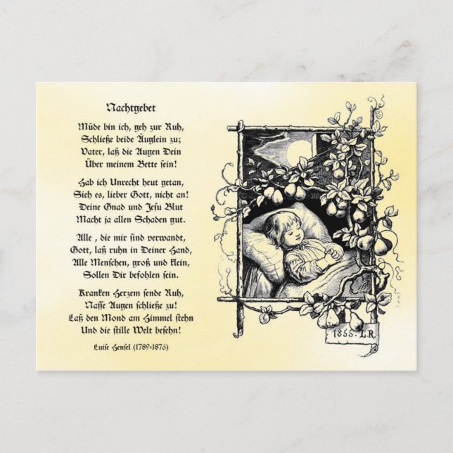 Müde tunna ich geh zur Ruh Vykort (Framsida)