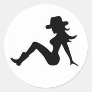 mudflap cowgal runt klistermärke