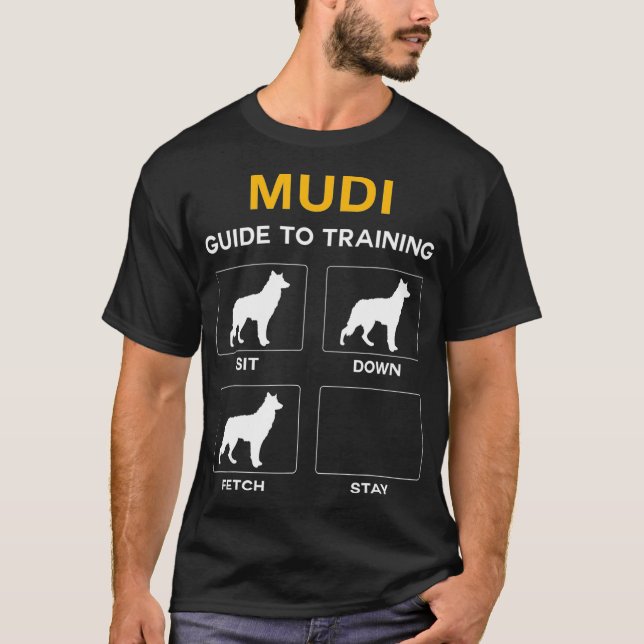 Mudi Guide to Training Hund Obedience Hund T Shirt (Framsida)