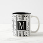 Mudprint Inspired Monogram Två-Tonad Mugg<br><div class="desc">Ett Mudprint inspirerade mugg med ditt monogram.</div>
