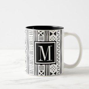 Mudprint Inspired Monogram Två-Tonad Mugg