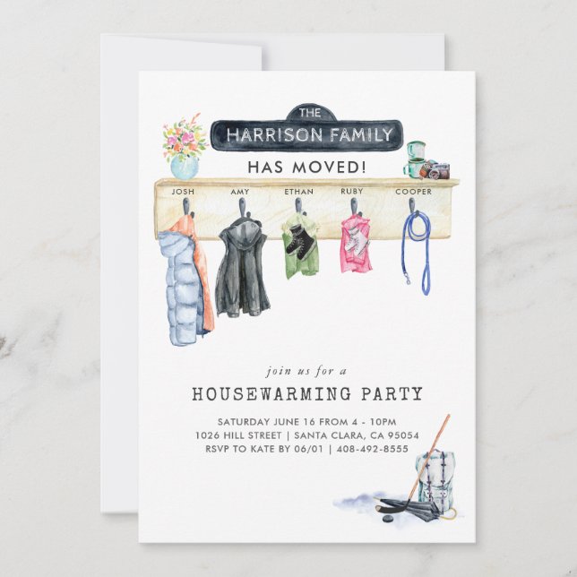 Mudroom Scene | Inbjudan till uppvärmningspartiet (Framsida)