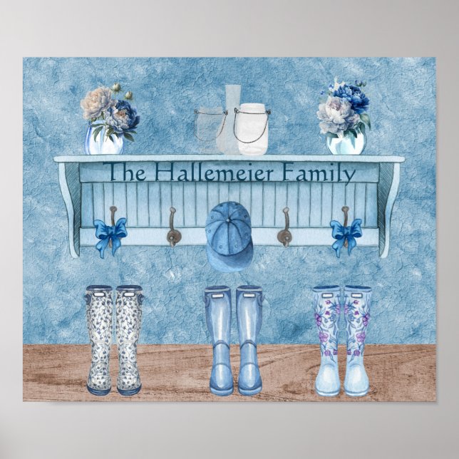 Mudroom Shoes, Hats, Bows and Flowers Poster (Framsidan)