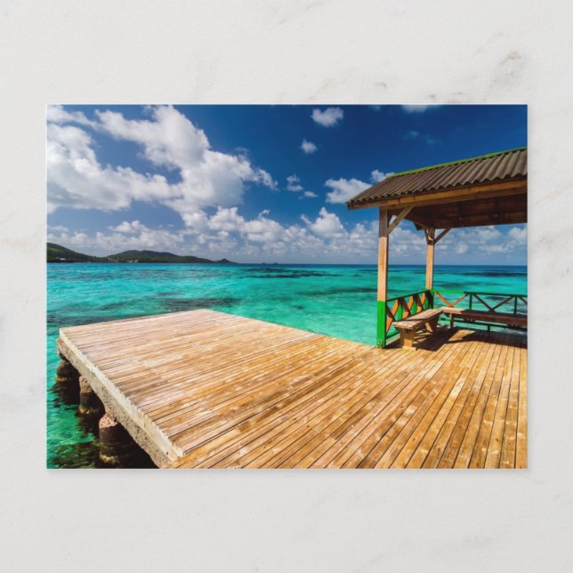Muelle en agua de la turquesa vykort (Framsida)
