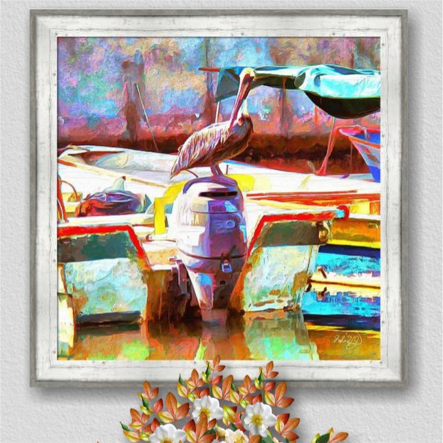 Muelle Los Peines Pelican 0463 Art Print Poster (Skapare uppladdad)