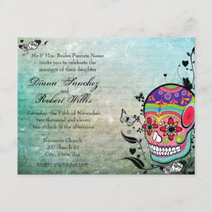 Muerte Day of the dead Calaveras Sugar Skull Inbjudningar