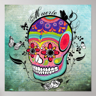 Muerte day of the deadCalaveras affisch