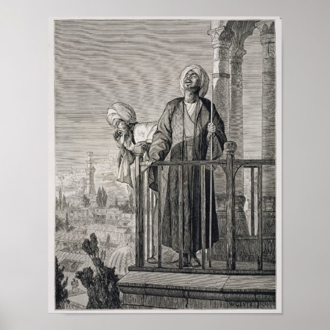 Muezzins uppmaning till bön 1800-talet poster (Framsidan)