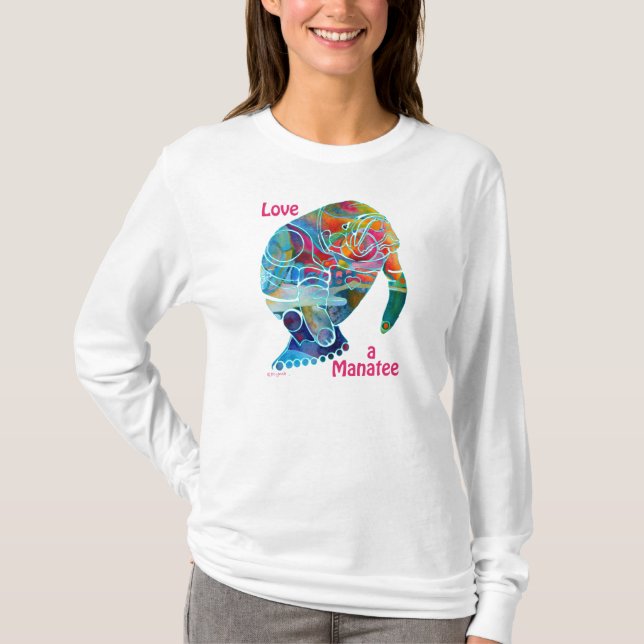 Muffa T skjortor för Manatee Long Tee (Framsida)