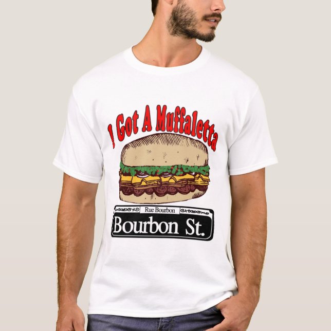 Muffaletta på Bourbon St. T-shirt (Framsida)