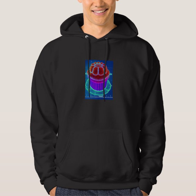 Muffin Blueprint Cupcake Cake Baking Cake Hoodie (Framsida)