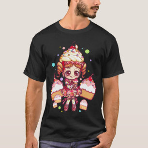 Muffin-chan mörkskjorta tee shirt
