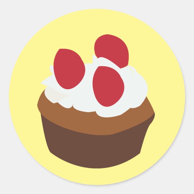 Muffin Cupcake Runt Klistermärke (Framsida)