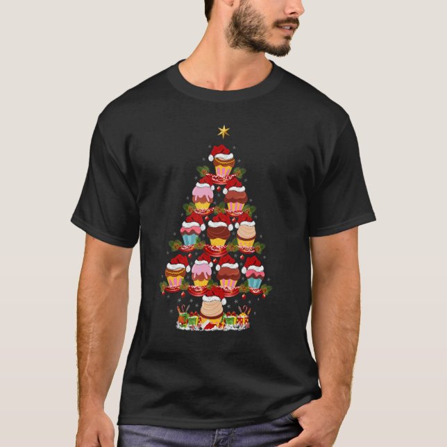 Muffin Food   Xmas Holiday Santa Muffins Christmas T Shirt (Framsida)