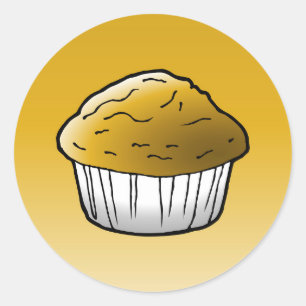Muffin Klassisk Rund Klistermärke